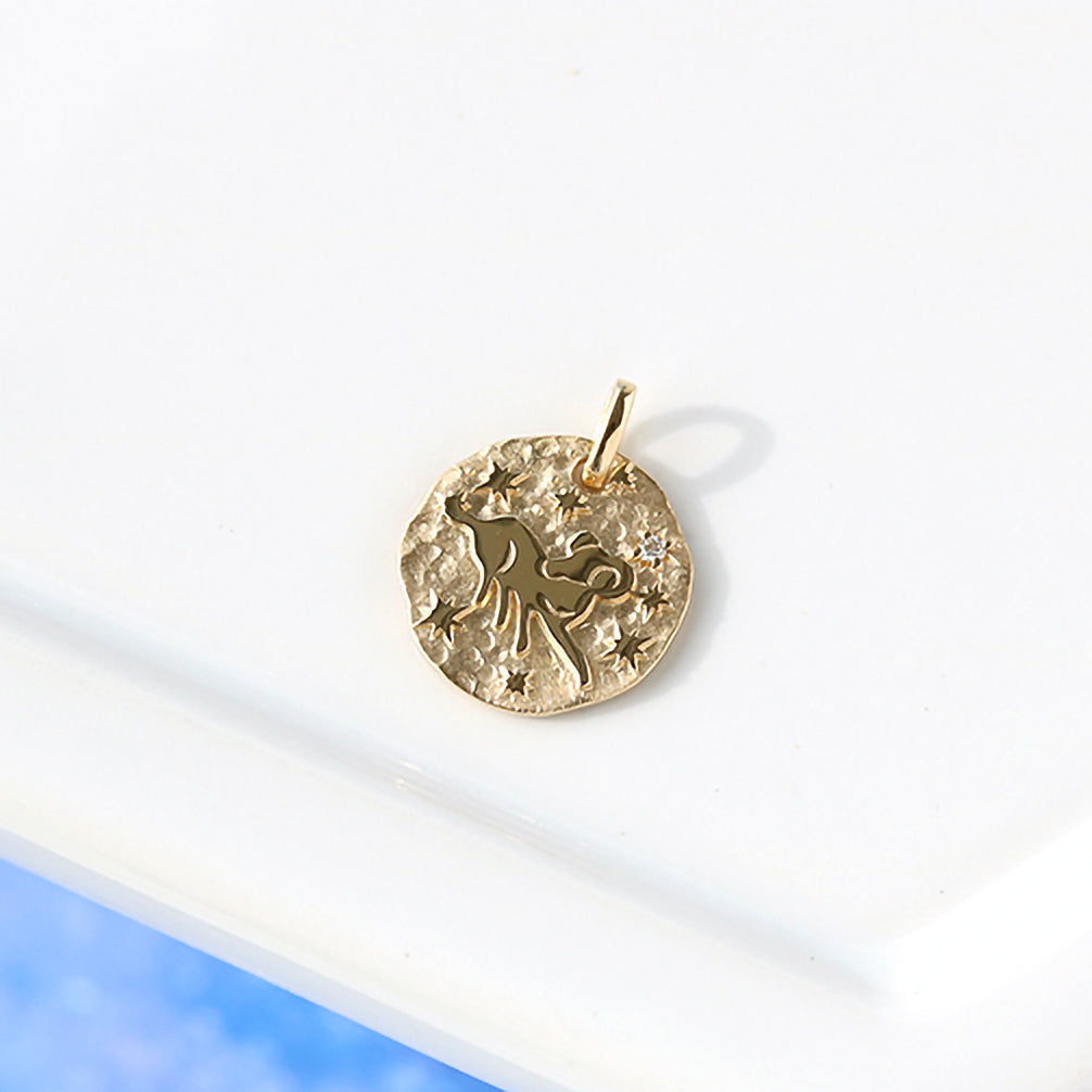 ダイヤモンド K18ペンダントトップ(星座/おひつじ座/4月誕生石)《21T10330-OHI》