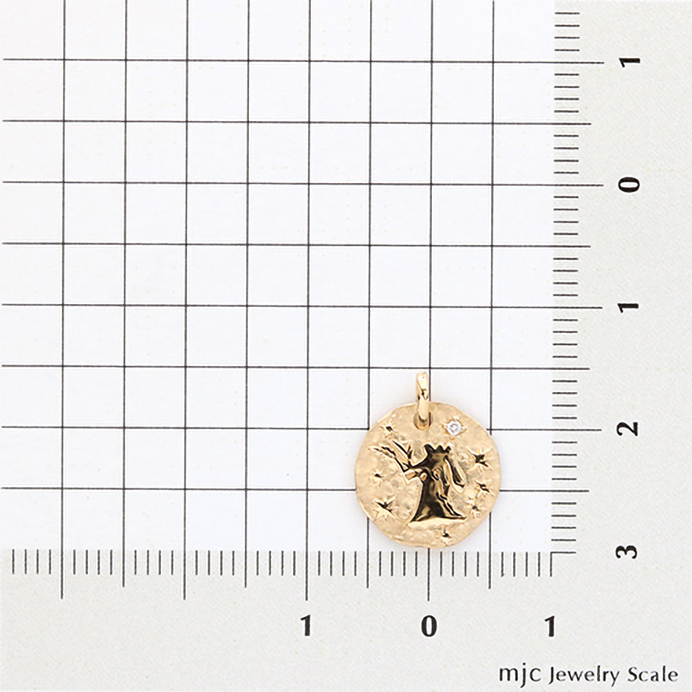 ダイヤモンド K18ペンダントトップ(星座/おとめ座/4月誕生石)《21T10330-OTO》