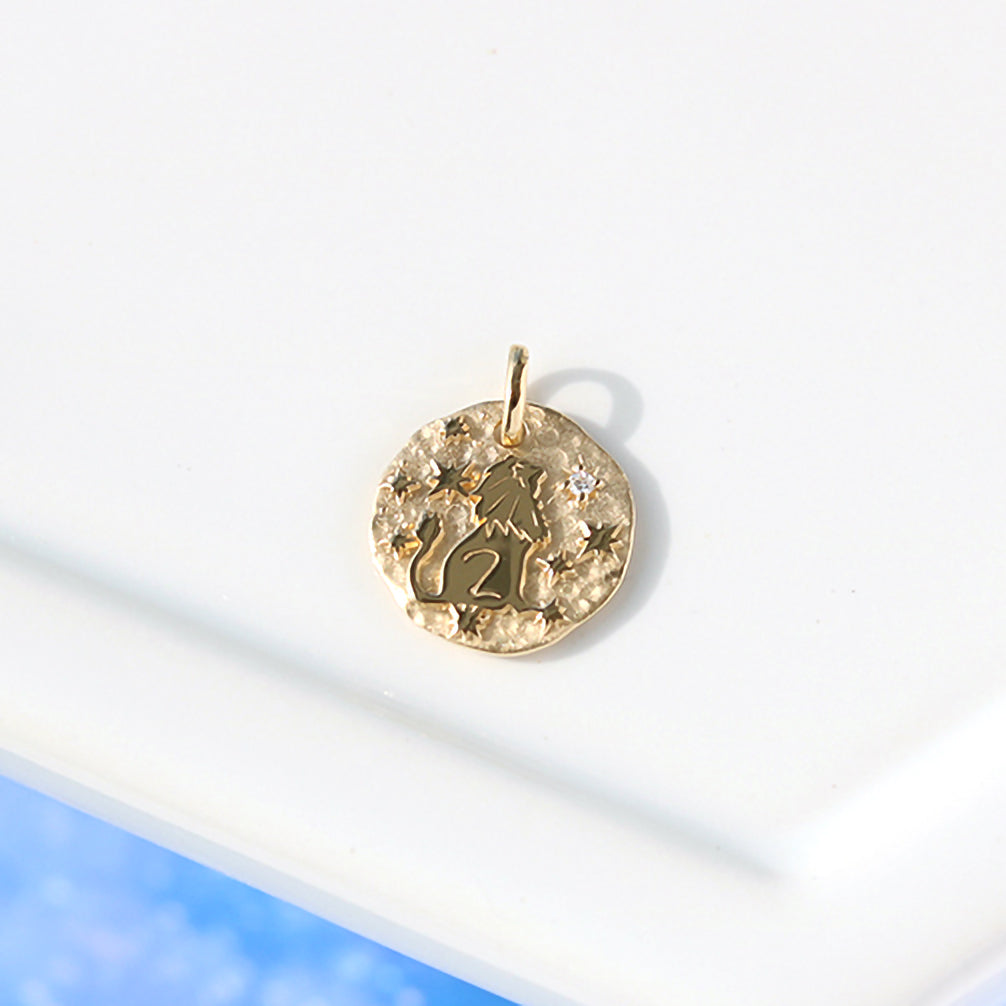 ダイヤモンド K18ペンダントトップ(星座/しし座/4月誕生石)《21T10330-SHI》