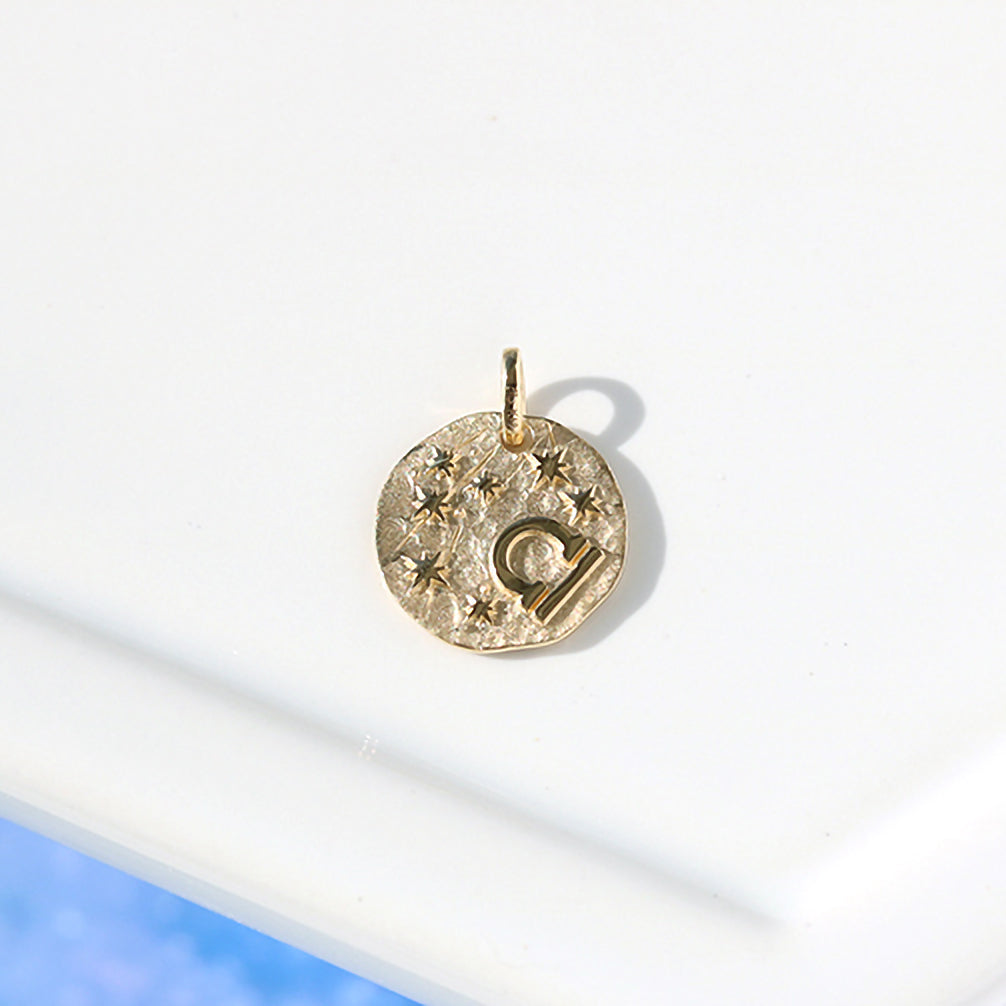 ダイヤモンド K18ペンダントトップ(星座/てんびん座/4月誕生石)《21T10330-TEN》