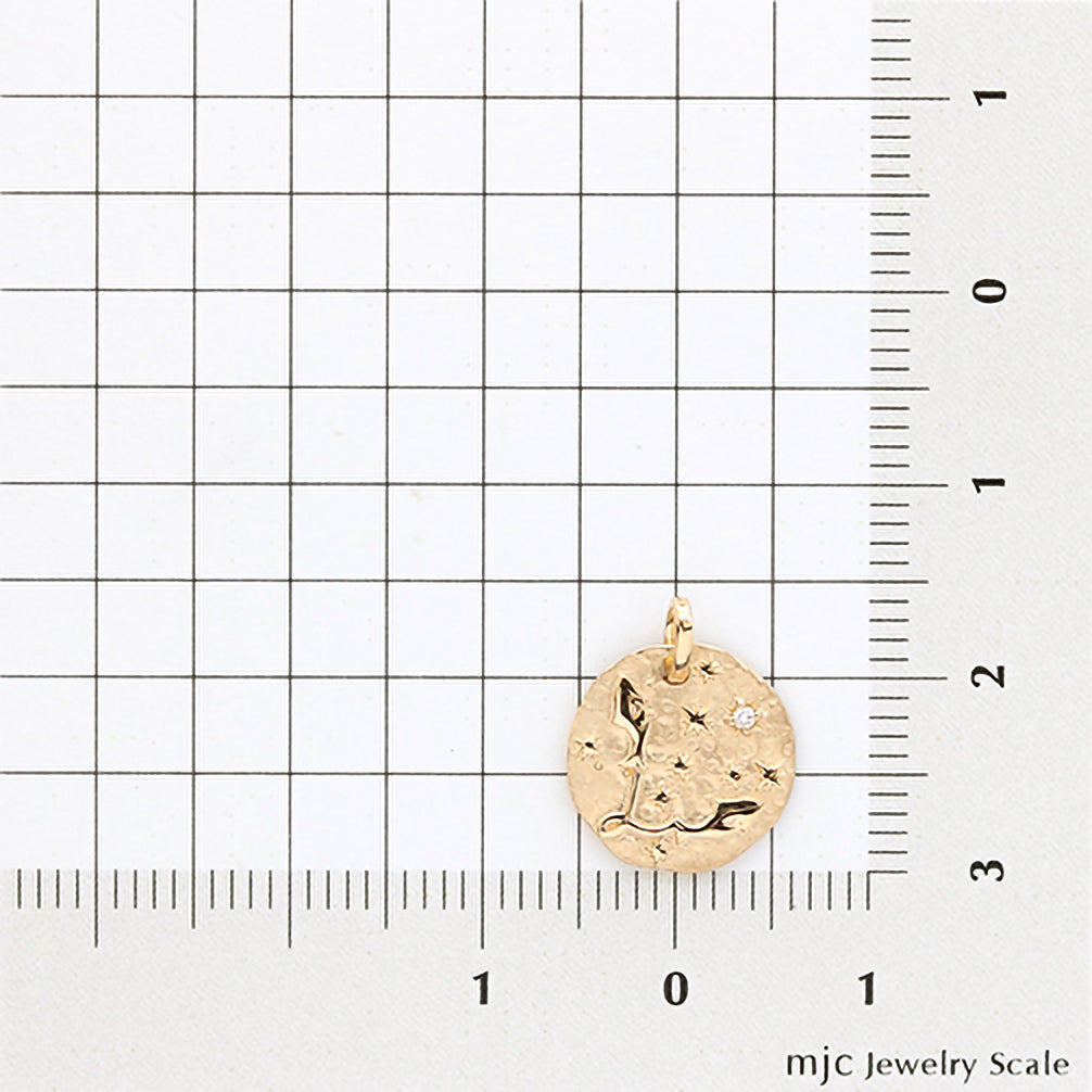 ダイヤモンド K18ペンダントトップ(星座/うお座/4月誕生石)《21T10330-UO》