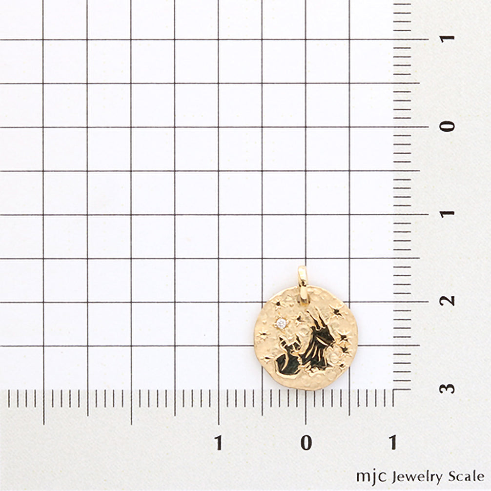 ダイヤモンド K18ペンダントトップ(星座/やぎ座/4月誕生石)《21T10330-YAG》