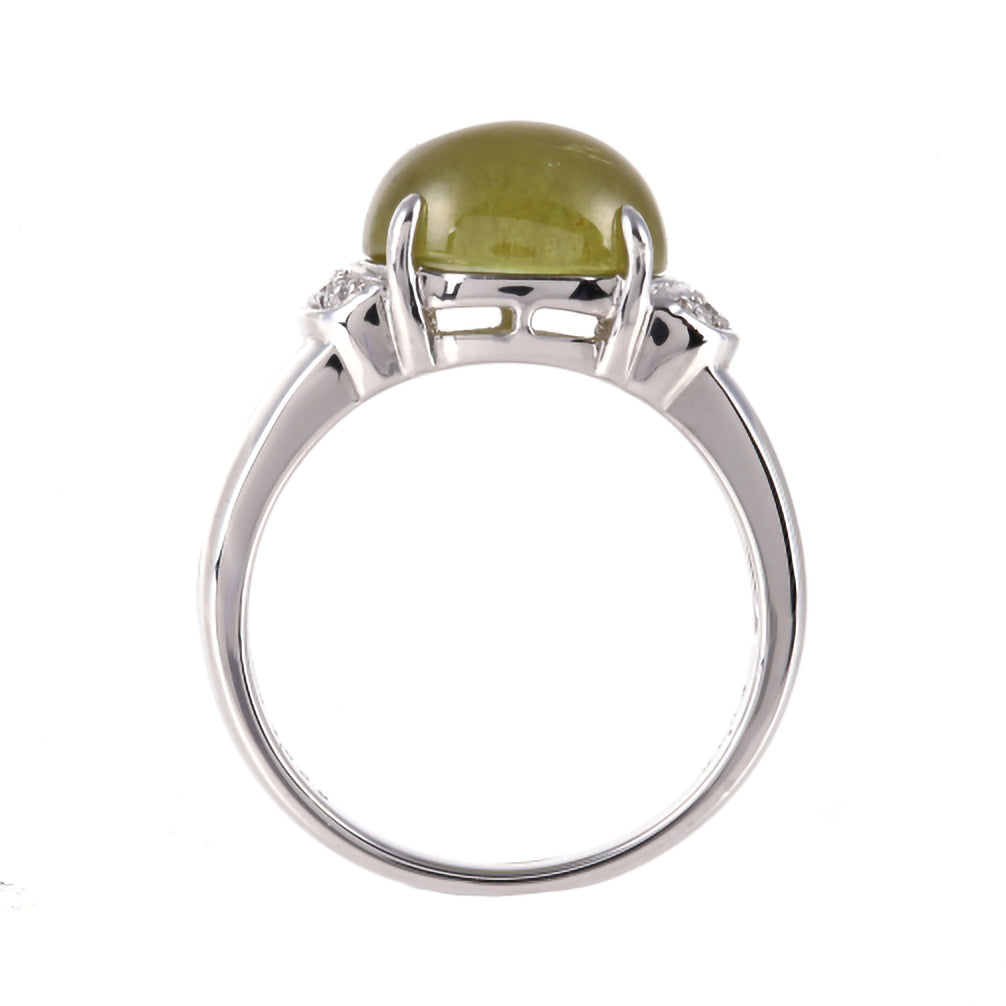 【限定1点】スフェーンキャッツアイ/ダイヤモンド プラチナリング(4.339カラット/7月誕生石/鑑別書付き)《21T50123》