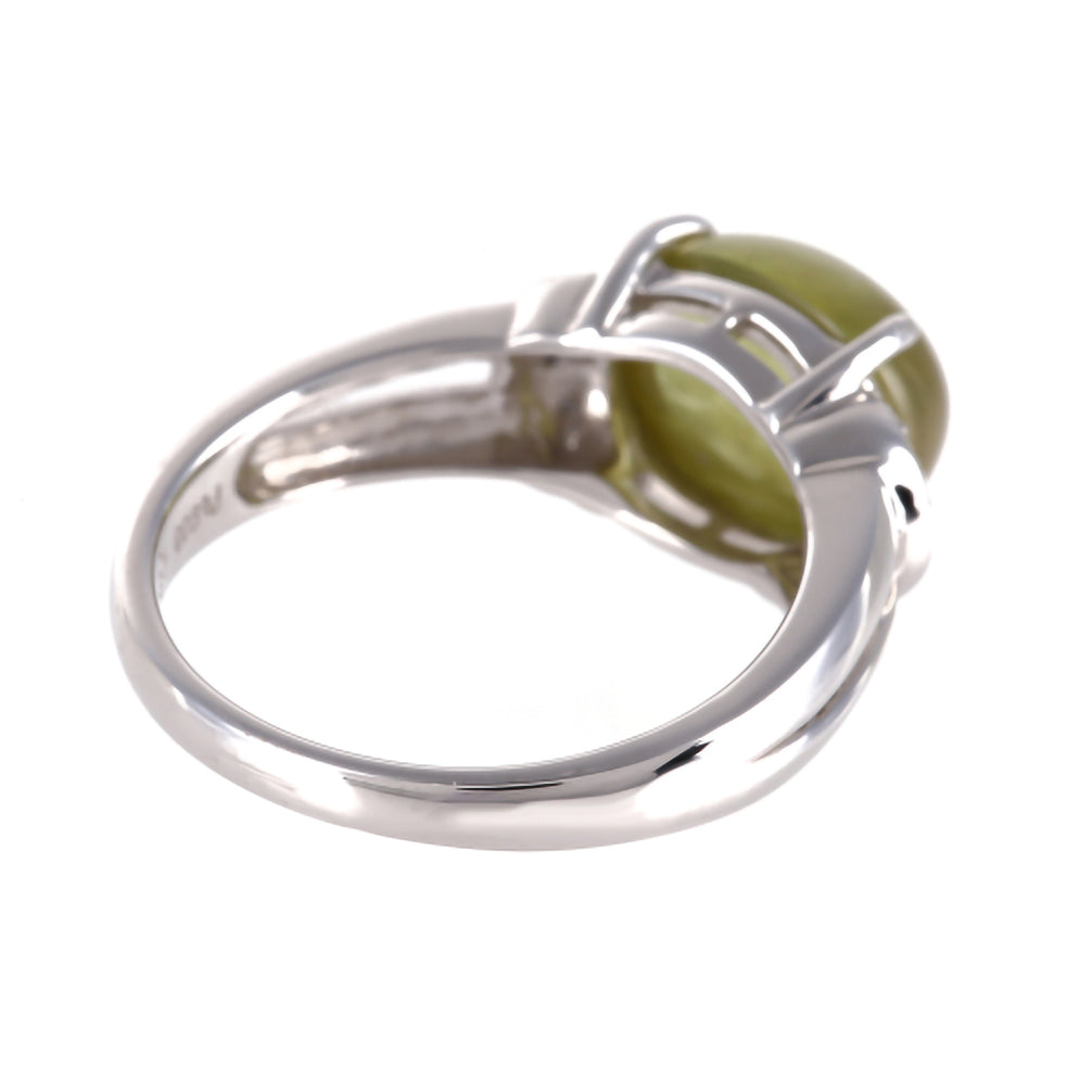 【限定1点】スフェーンキャッツアイ/ダイヤモンド プラチナリング(4.339カラット/7月誕生石/鑑別書付き)《21T50123》