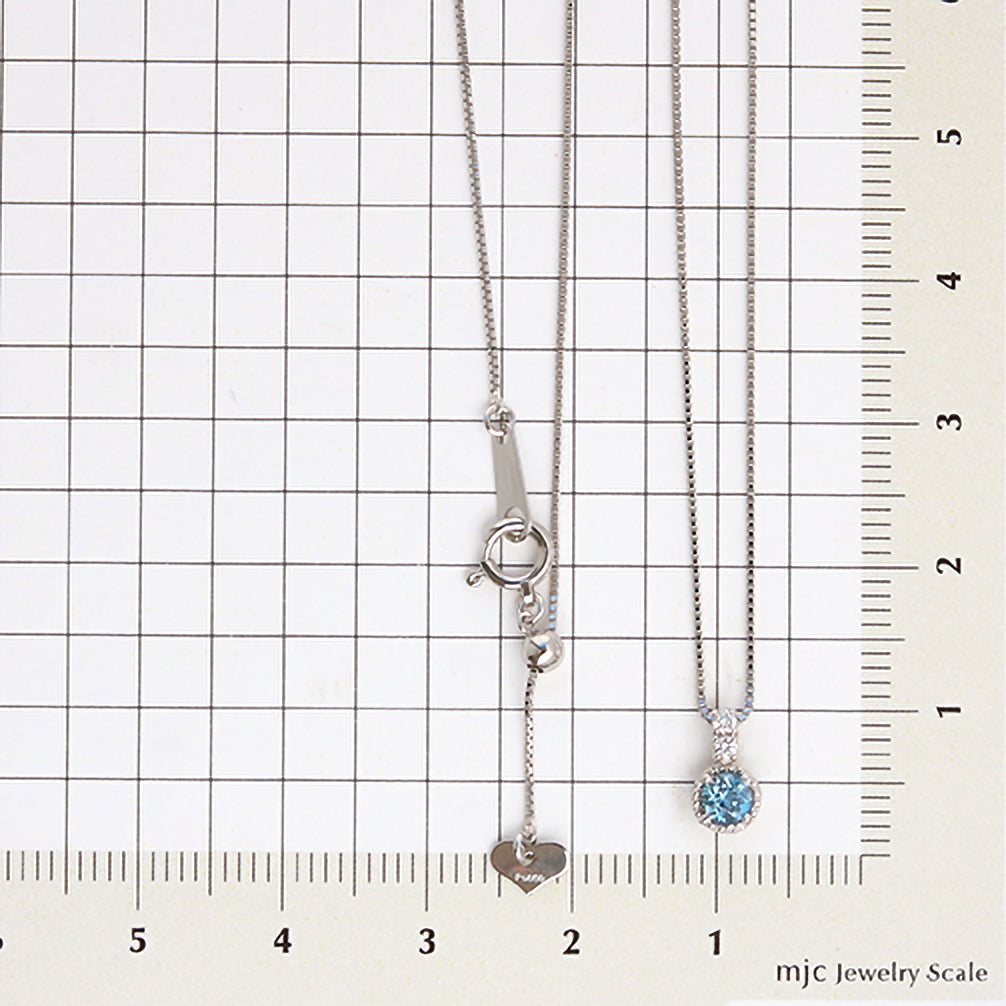 アクアマリン/ダイヤモンド プラチナネックレス(3月誕生石)《22T10121》