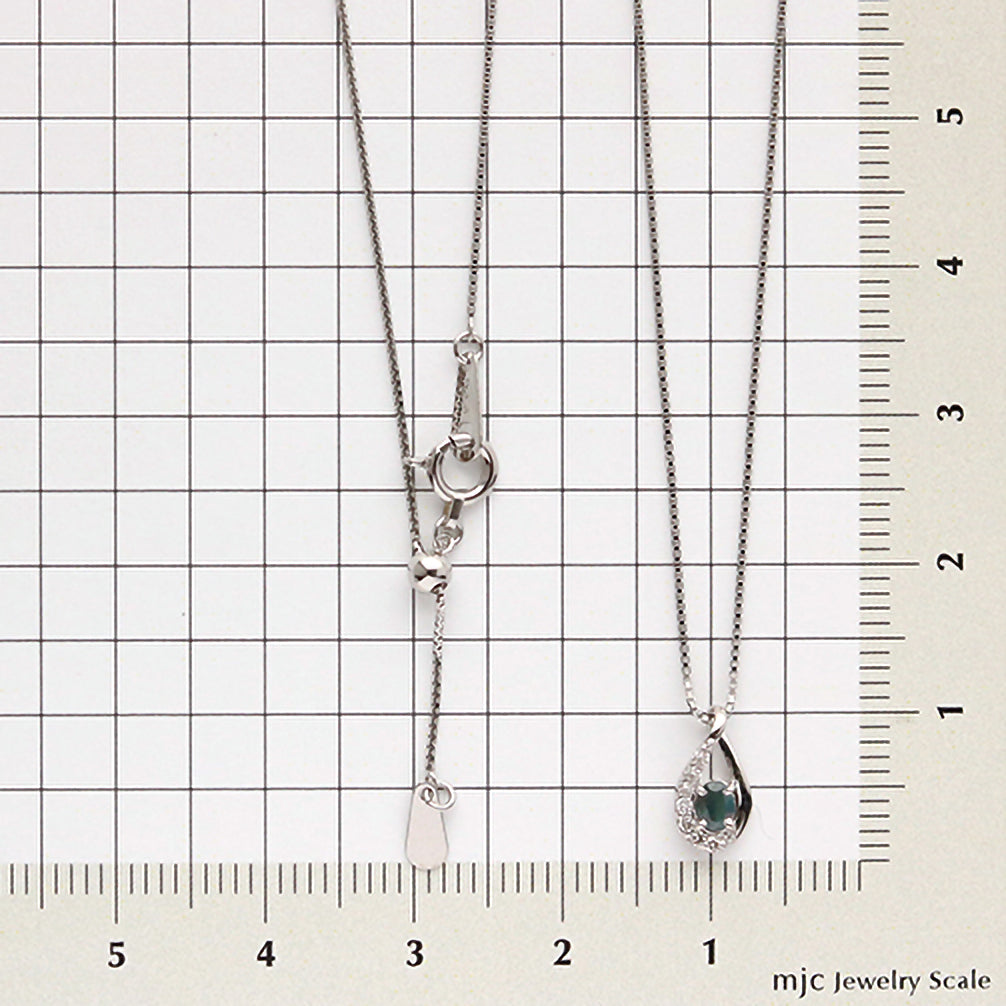 アレキサンドライト/ダイヤモンド プラチナネックレス(12月誕生石)《22T10182》