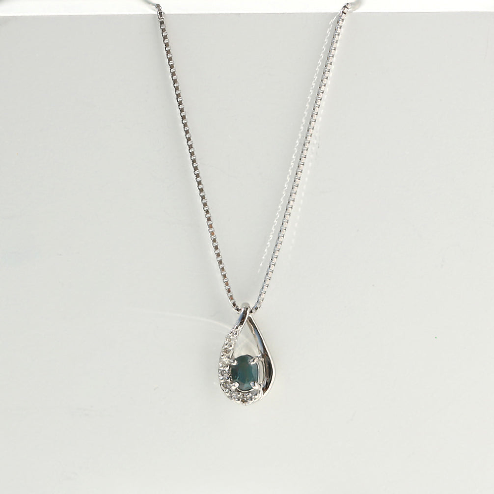 アレキサンドライト/ダイヤモンド プラチナネックレス(12月誕生石)《22T10182》
