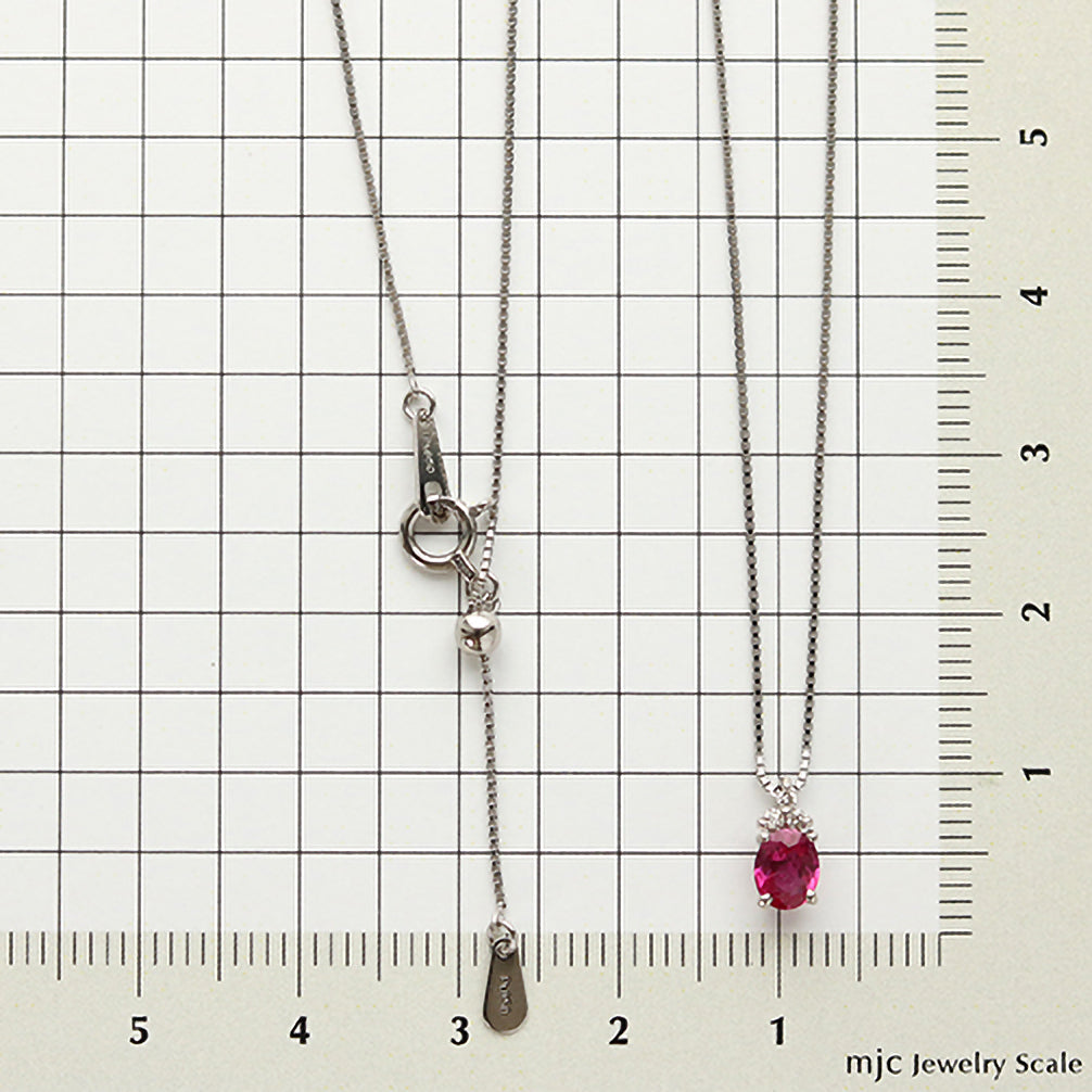 ルビー/ダイヤモンド プラチナネックレス(7月誕生石)《22T10207》