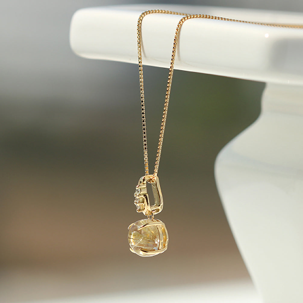 ルチルクォーツ/ダイヤモンド K18ネックレス《22T10220》