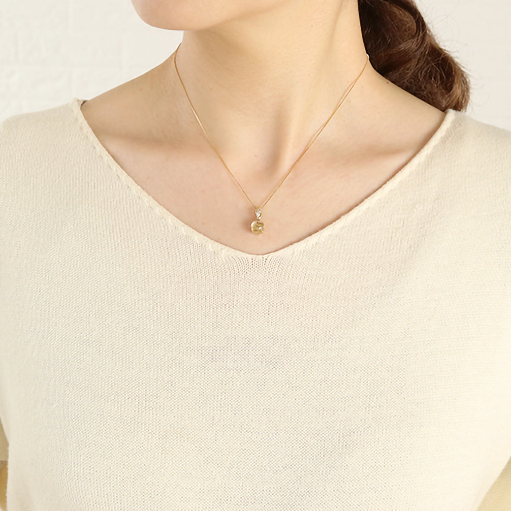 ルチルクォーツ/ダイヤモンド K18ネックレス《22T10220》