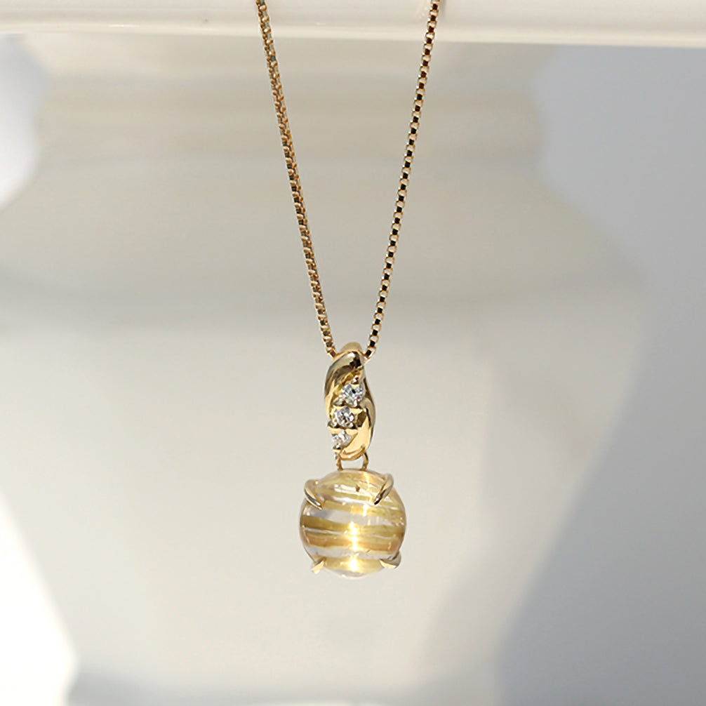 ルチルクォーツ/ダイヤモンド K18ネックレス《22T10220》