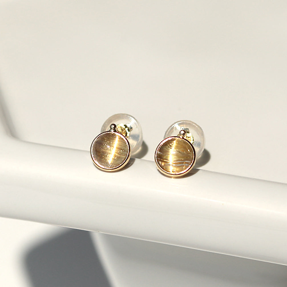 ルチルクォーツ K18ピアス《22T10221》