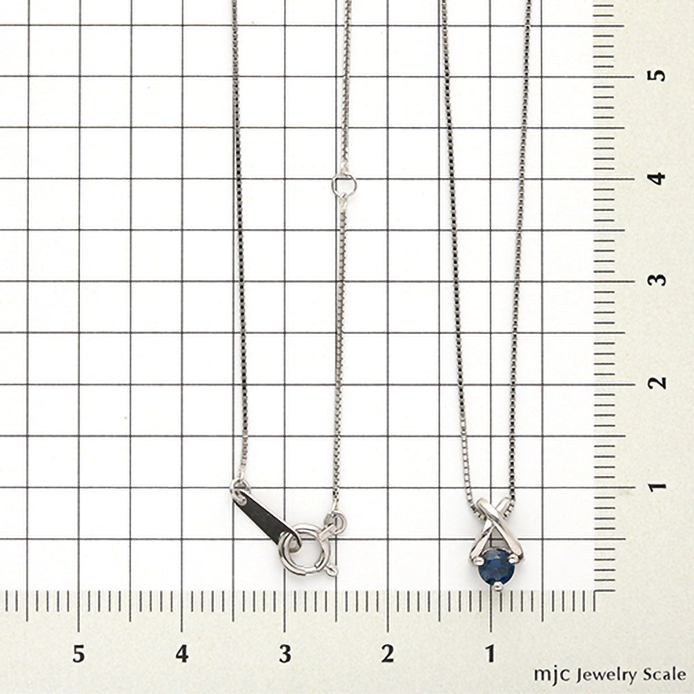 サファイア プラチナネックレス(9月誕生石)《22T10252》