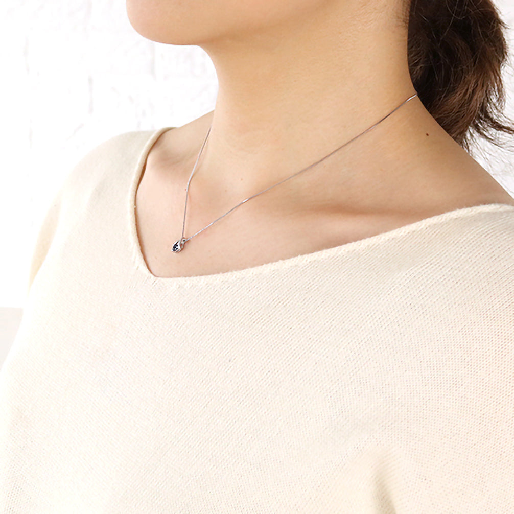 サファイア プラチナネックレス(9月誕生石)《22T10252》