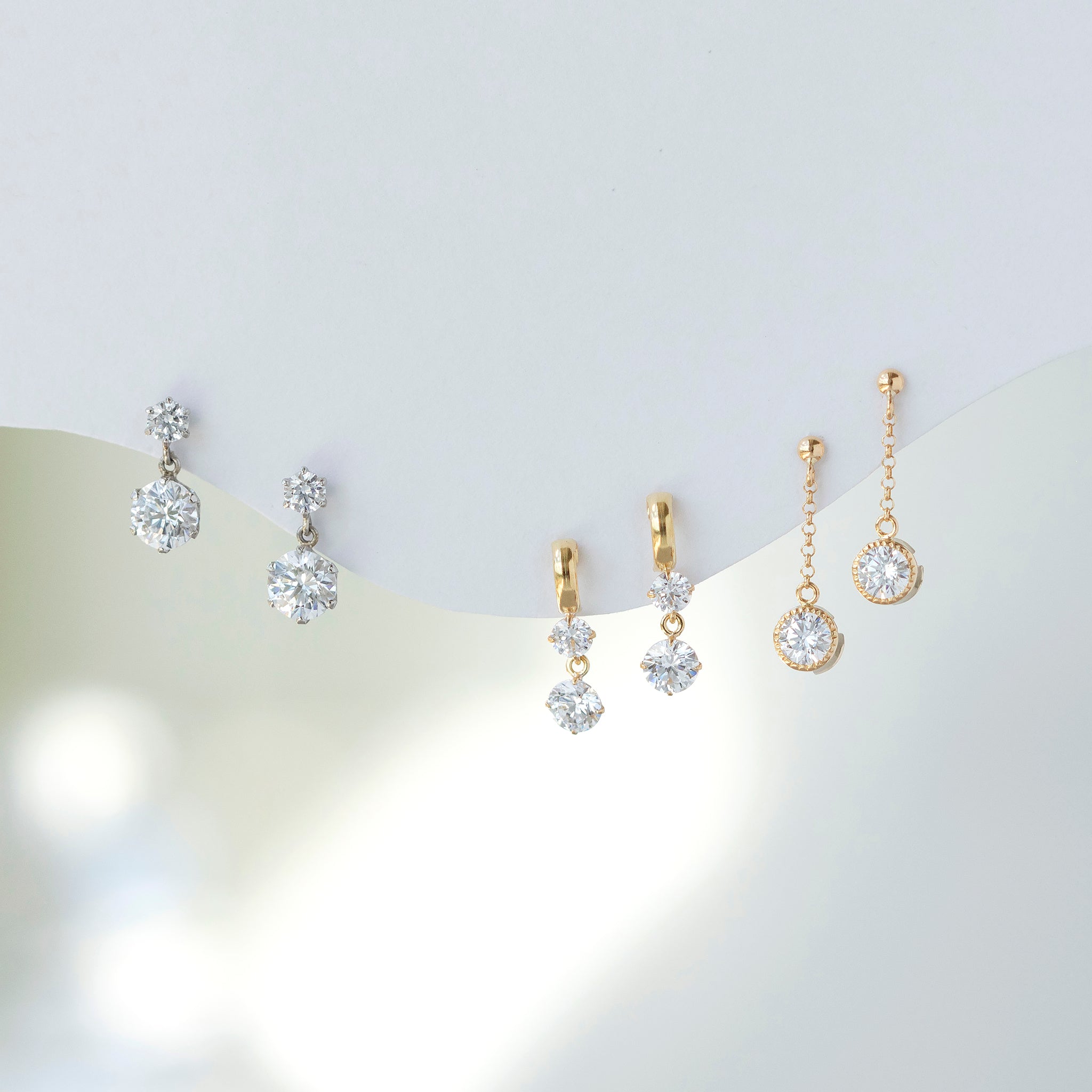 キュービックジルコニア K18ピアス《22T10283》