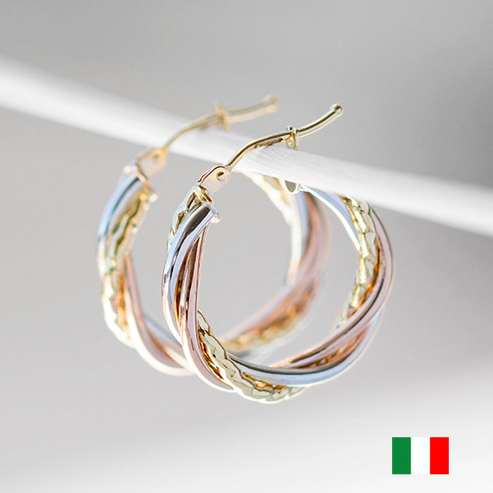 K18ピアス(イタリア製/フープ)《22T10305》