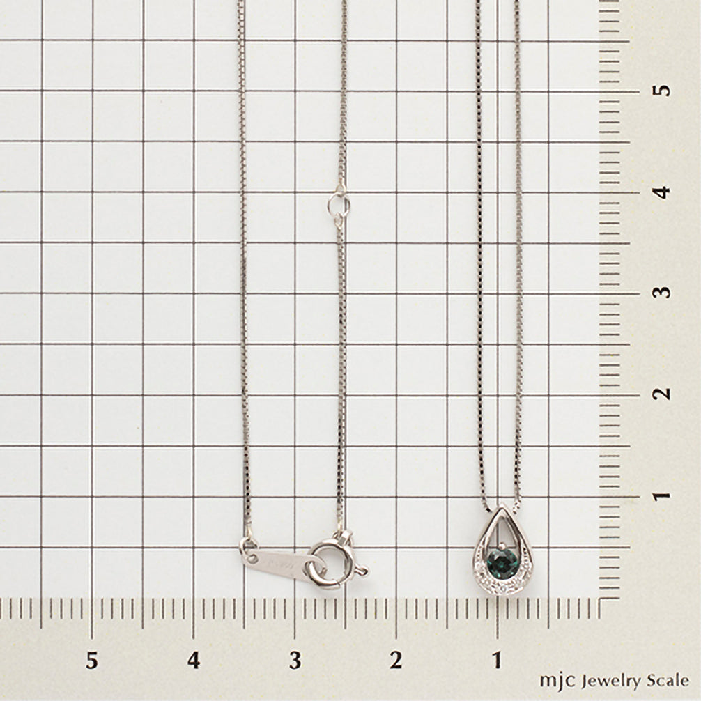 カラーチェンジガーネット/ダイヤモンド プラチナネックレス(1月誕生石)《22T10322》