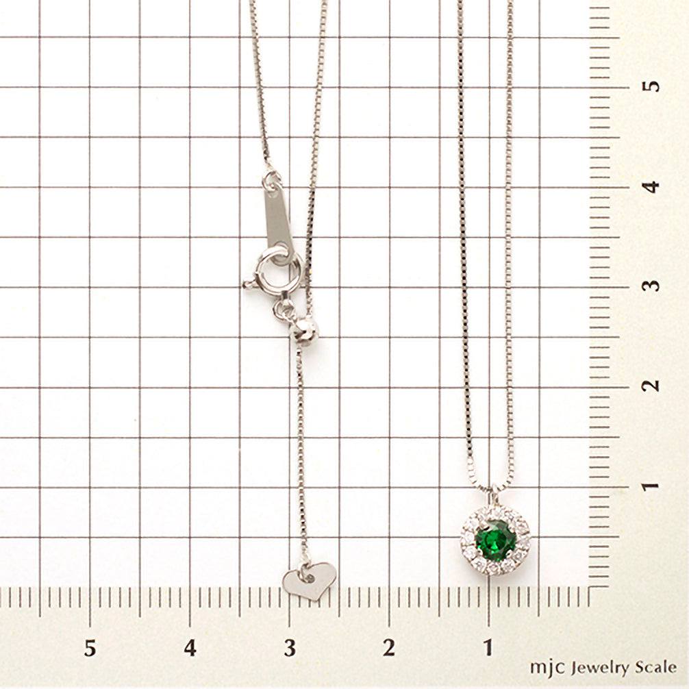 ツァボライト プラチナネックレス(ガーネット/1月誕生石)《22T10329》