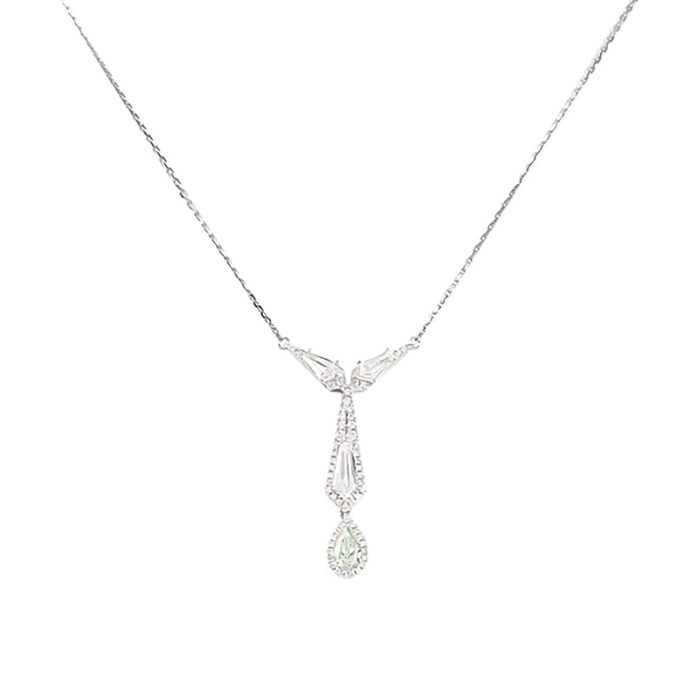 【限定1点】グリーンダイヤモンド PTネックレス(0.415カラット/ファンシーグリーン/VS2/4月誕生石/グレーディングレポート付き)