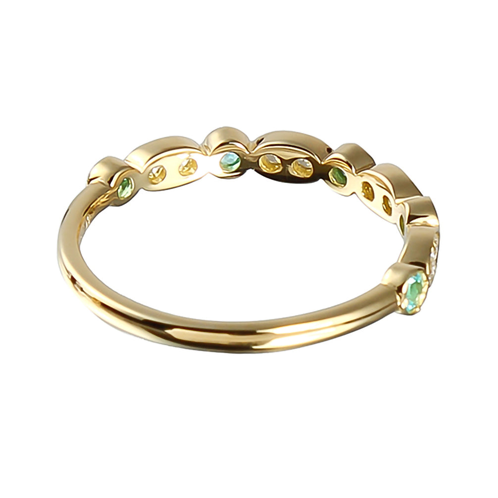 【限定1点】トルマリン/ダイヤモンド K18リング(10月誕生石/鑑別書付き)《22T60120》