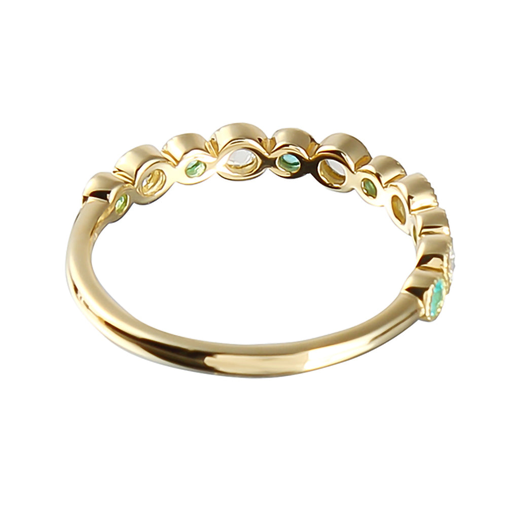 【限定1点】トルマリン/ダイヤモンド K18リング(10月誕生石/鑑別書付き)《22T60121》