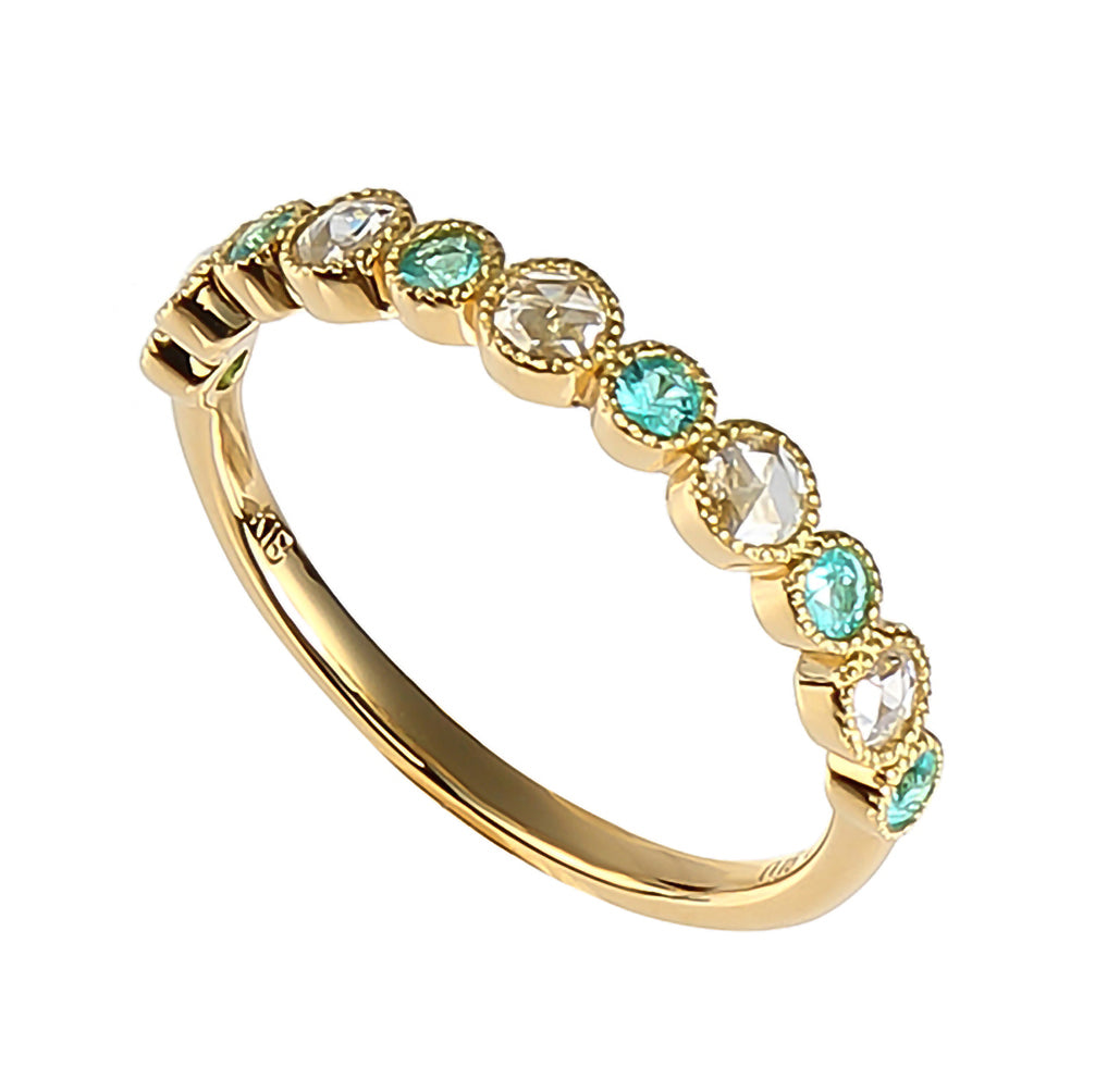 【限定1点】トルマリン/ダイヤモンド K18リング(10月誕生石/鑑別書付き)《22T60121》