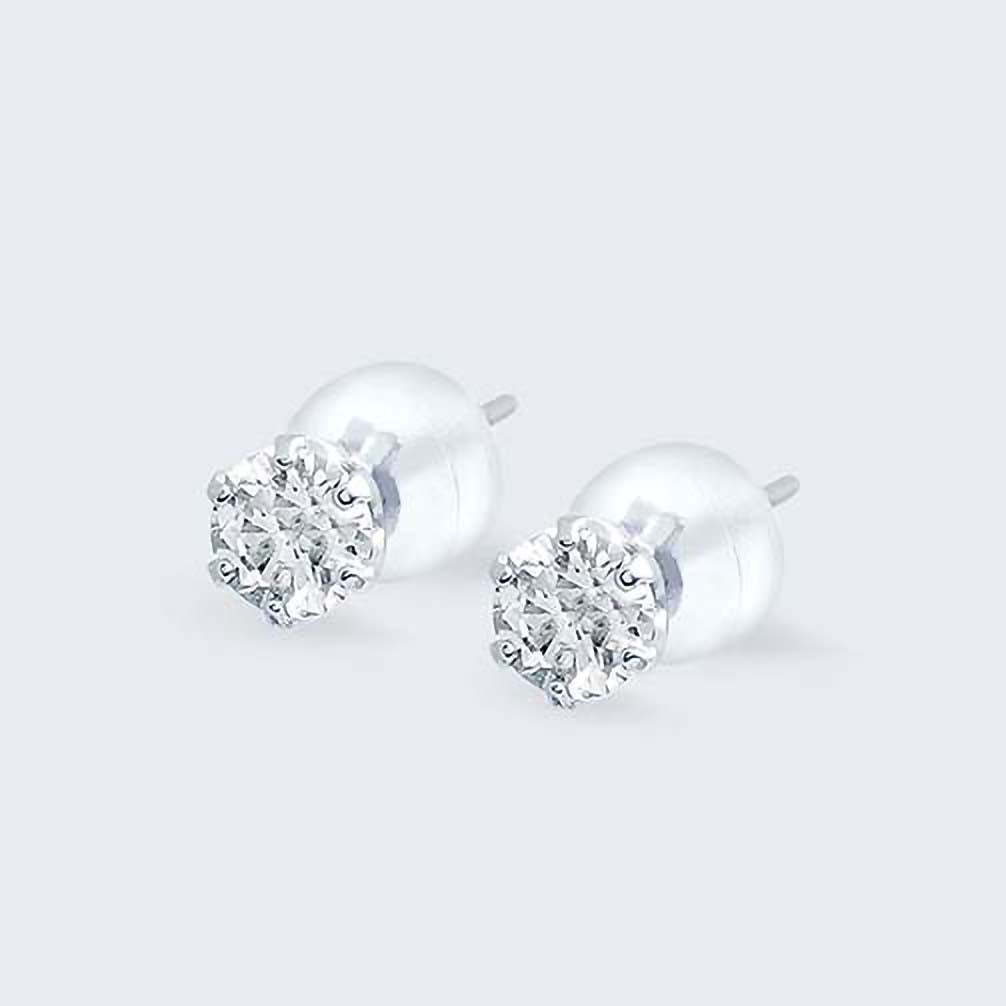 ダイヤモンド PTピアス(計0.4カラット/Dカラー/SIクラス/GOOD/4月誕生石/グレーディングレポート付き)
