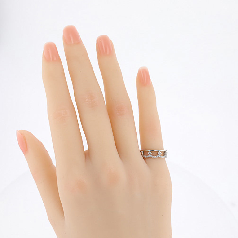 ダイヤモンド プラチナイヤーカフ(片側/4月誕生石/鑑別書付)《14DB0901》