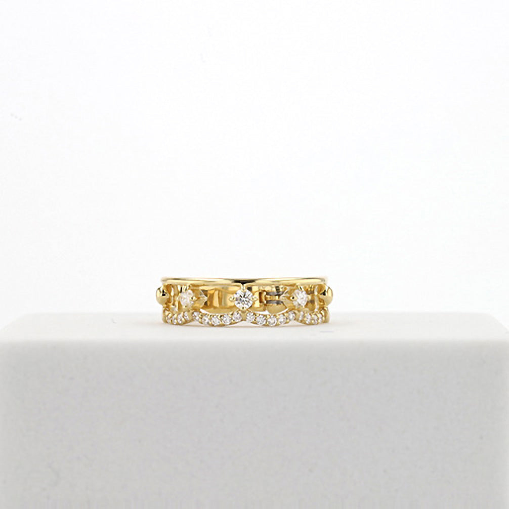 ダイヤモンド K18イヤーカフ(片側/4月誕生石/鑑別書付)《14DB0902》