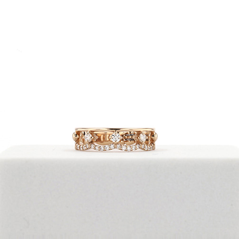 ダイヤモンド K18イヤーカフ(片側/4月誕生石/鑑別書付)《14DB0903》