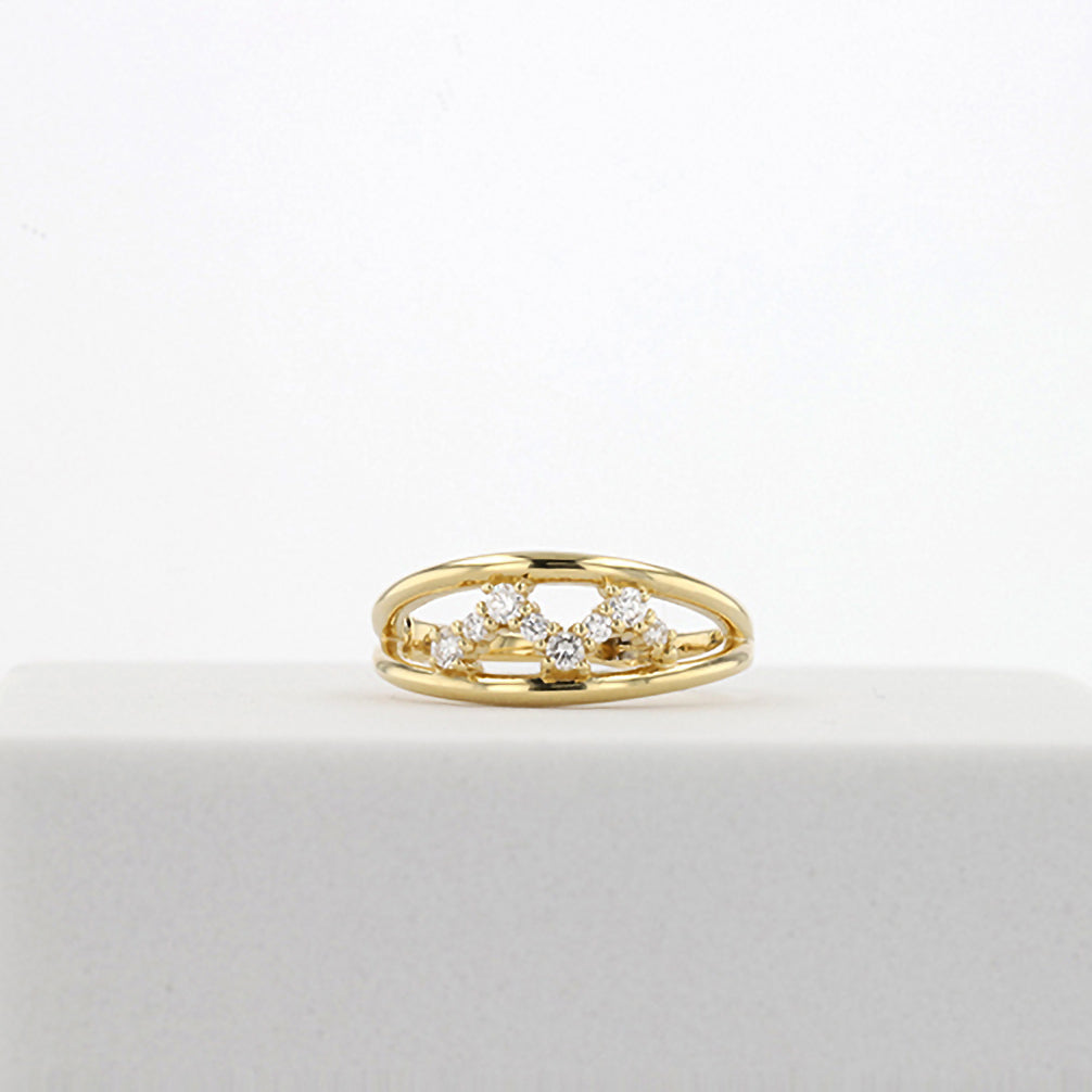 ダイヤモンド K18イヤーカフ(片側/4月誕生石/鑑別書付)《14DB0905》