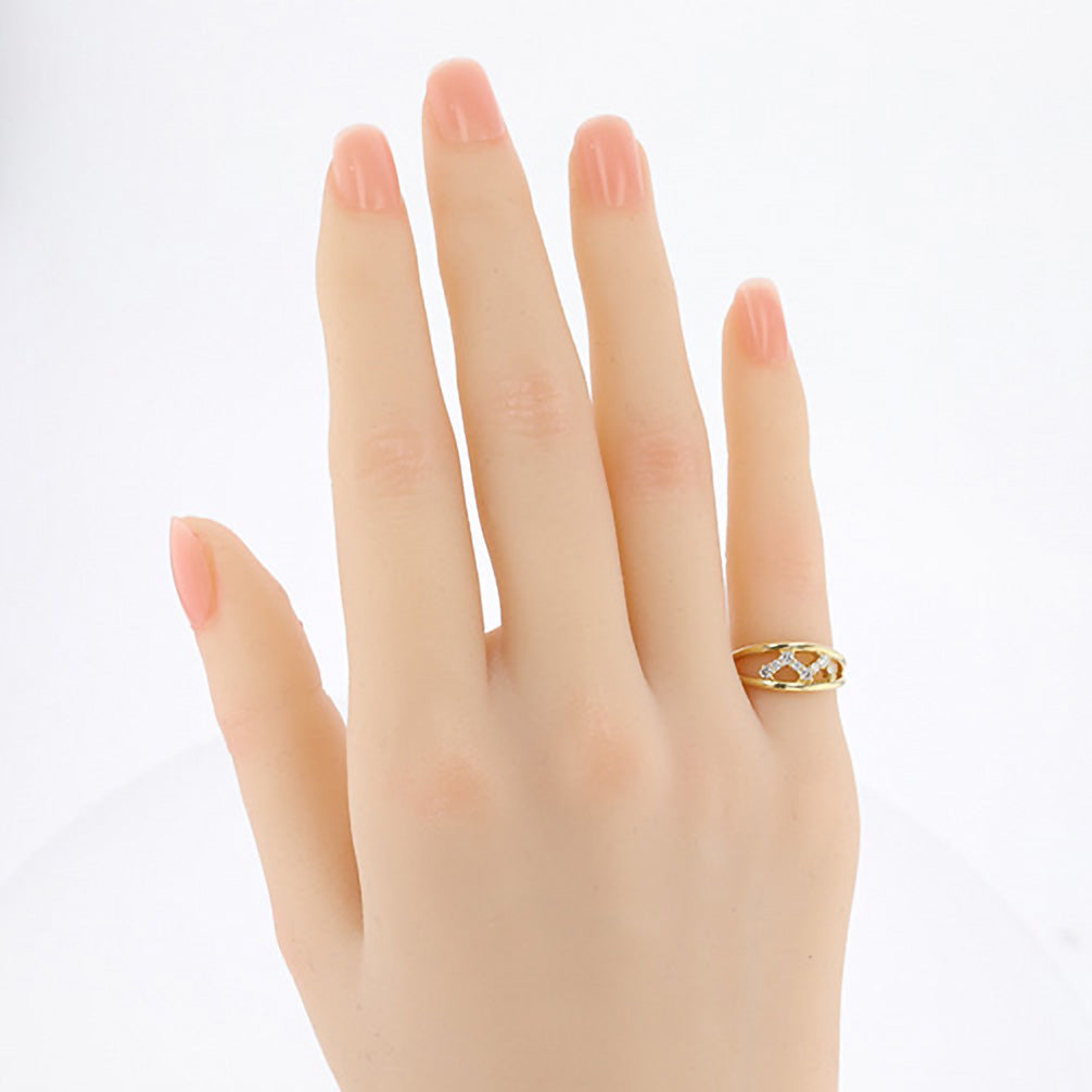 ダイヤモンド K18イヤーカフ(片側/4月誕生石/鑑別書付)《14DB0906》