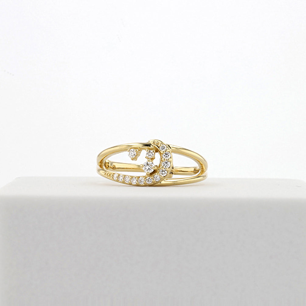 ダイヤモンド K18イヤーカフ(片側/4月誕生石/鑑別書付)《14DB0908》