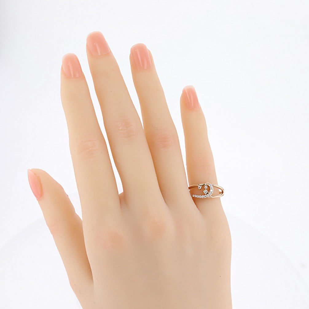 ダイヤモンド K18イヤーカフ(片側/4月誕生石/鑑別書付)《14DB0908》