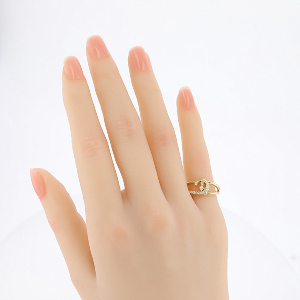 ダイヤモンド K18イヤーカフ(片側/4月誕生石/鑑別書付)《14DB0909》