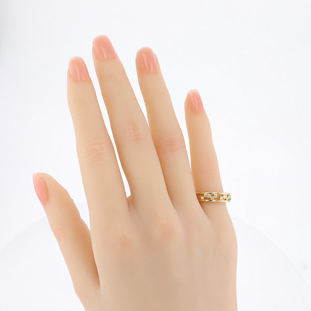 ダイヤモンド K18イヤーカフ(片側/4月誕生石/鑑別書付)《14DB0911》