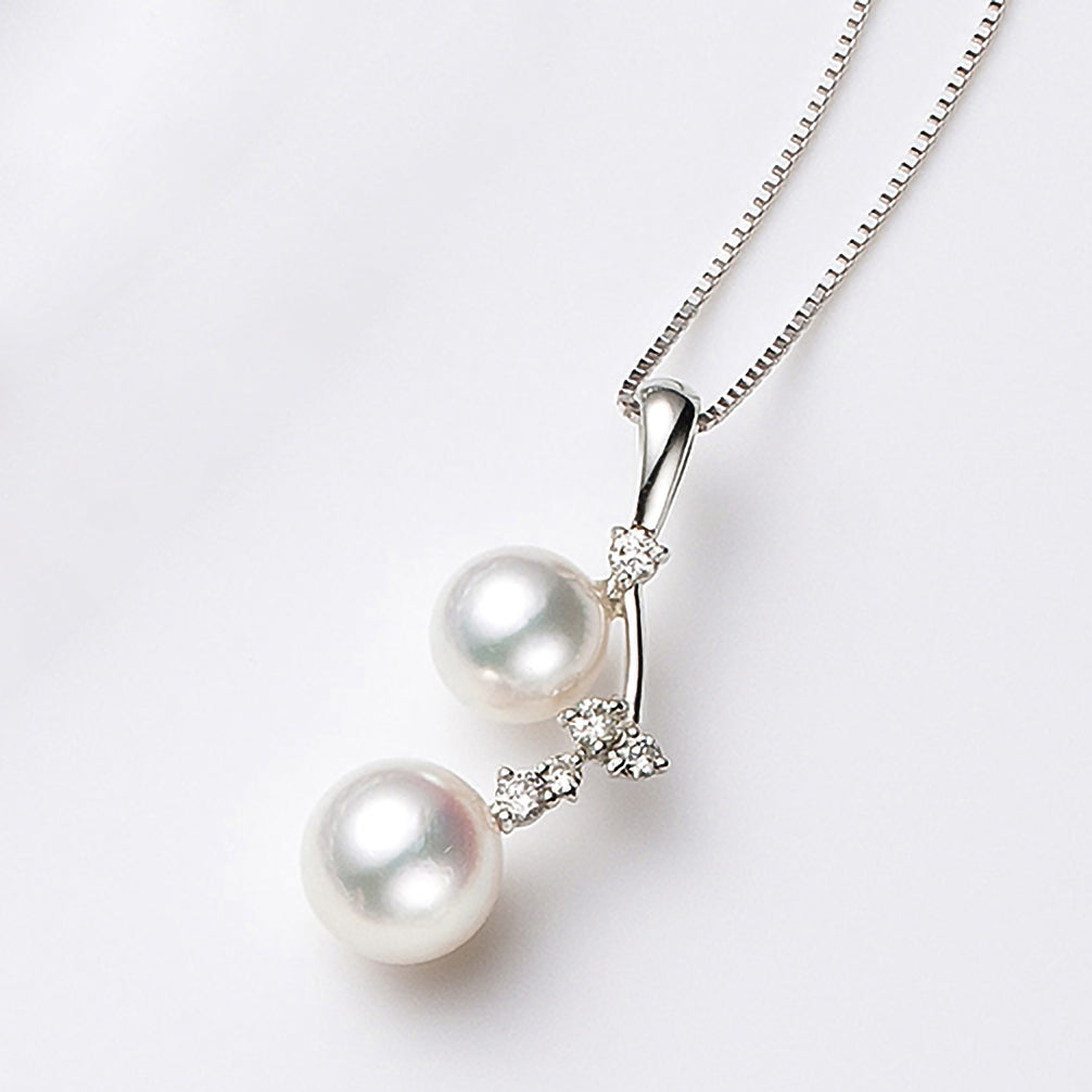 美品　80センチ　K18珊瑚アコヤ真珠カルセドニーネックレスロングネックレス