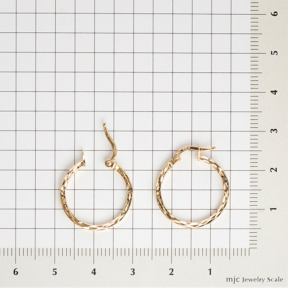 K18ピアス(イタリア製/フープ)《23T10117》