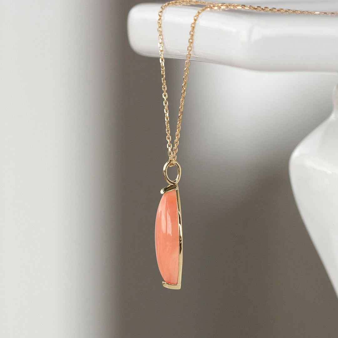 珊瑚(さんご) K18ネックレス(3月誕生石)《23T10121》