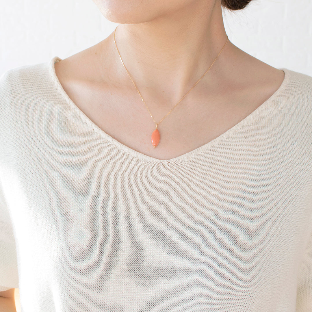 珊瑚(さんご) K18ネックレス(3月誕生石)《23T10121》