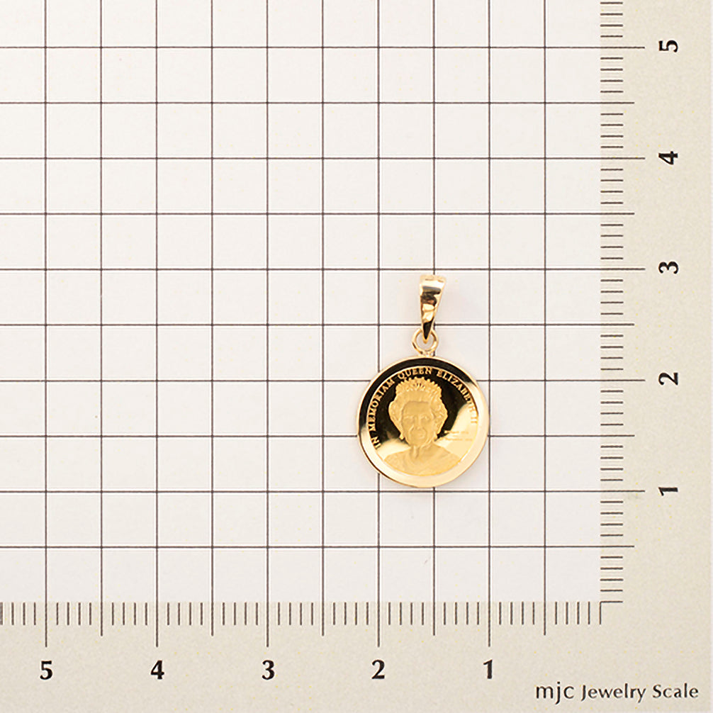 K24/K18ペンダントトップ(純金/ Queen Erlizabeth Ⅱ 記念コイン)《23T10180》