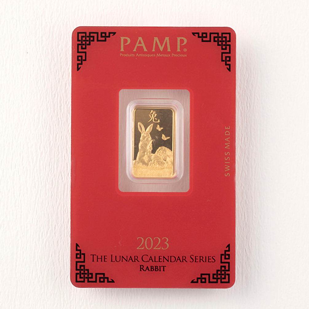 K24金製品(純金/ウサギモチーフ(卯)/インゴット/5g)《23T10181》