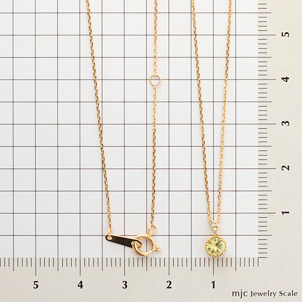 スフェーン/ダイヤモンド K18ネックレス(7月誕生石)《23T10195》