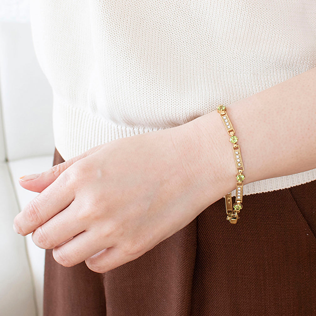 ペリドット シルバーブレスレット(8月誕生石)《23T10220》