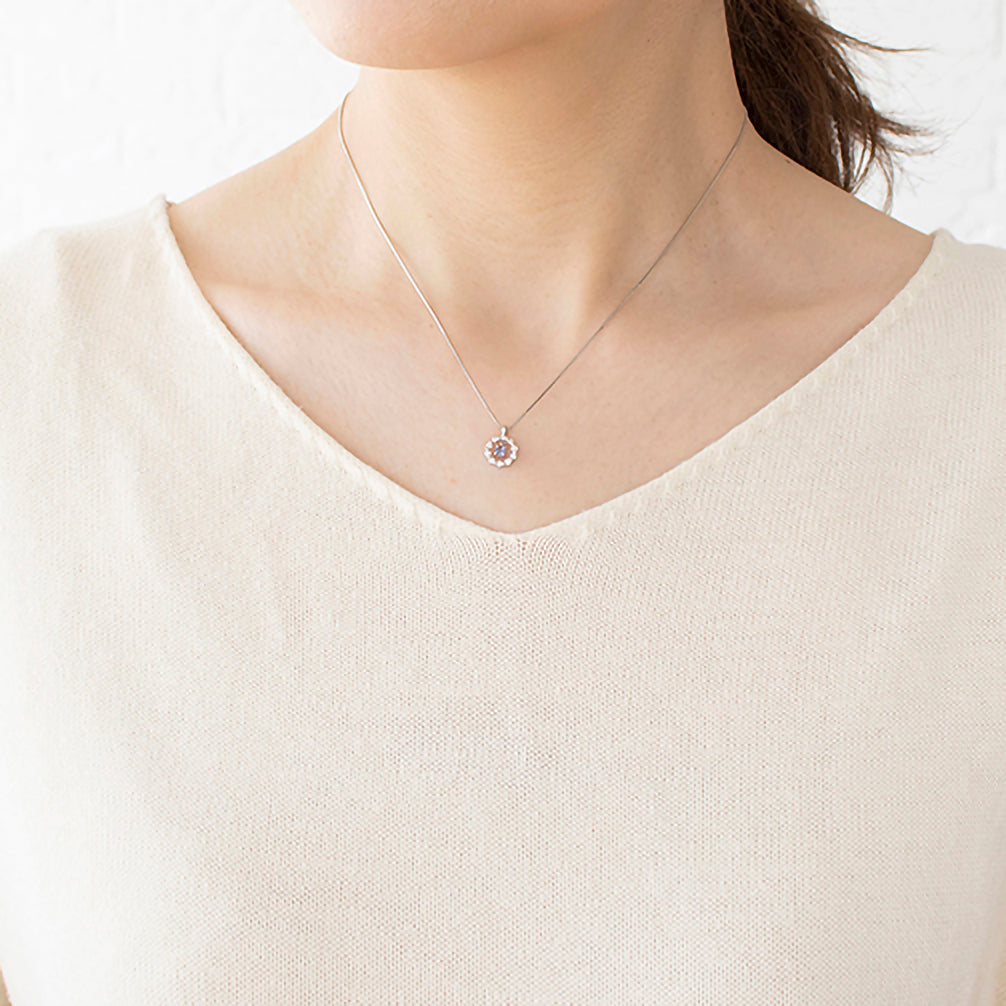 ベニトアイト/ダイヤモンド プラチナネックレス《23T10224》