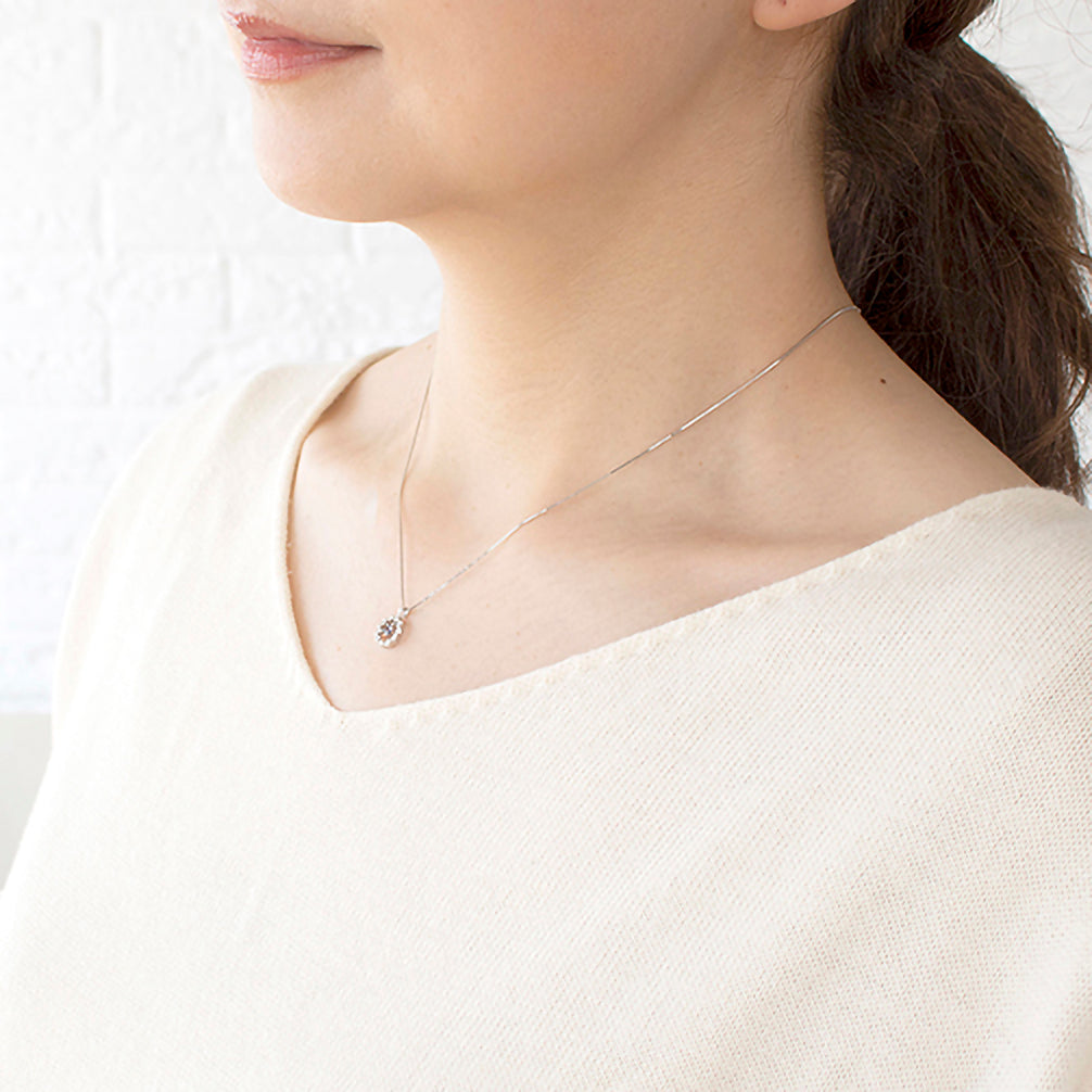 ベニトアイト/ダイヤモンド プラチナネックレス《23T10224》