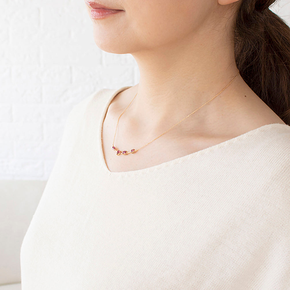 ルビー K18ネックレス(7月誕生石)《23T10226》