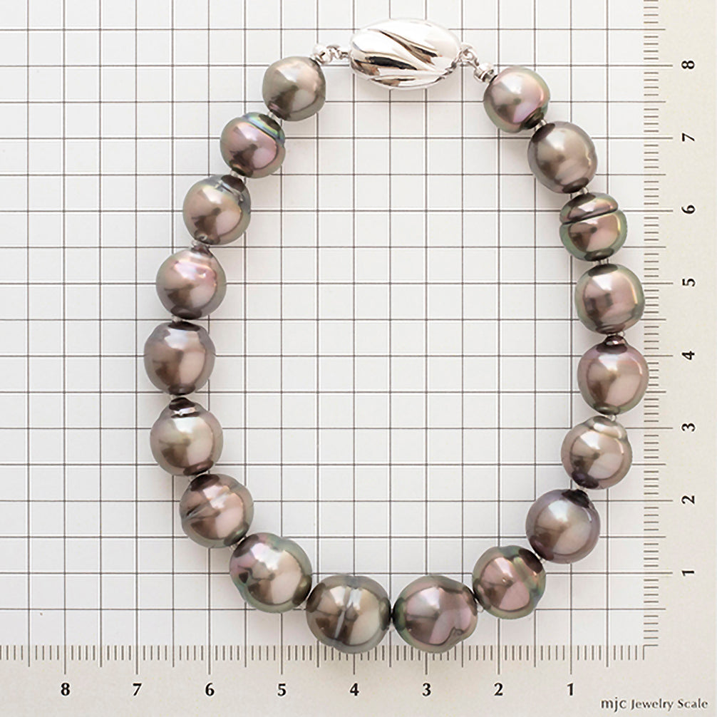 パール ブレスレット(黒蝶真珠/9~10mm/6月誕生石)《23T10238》