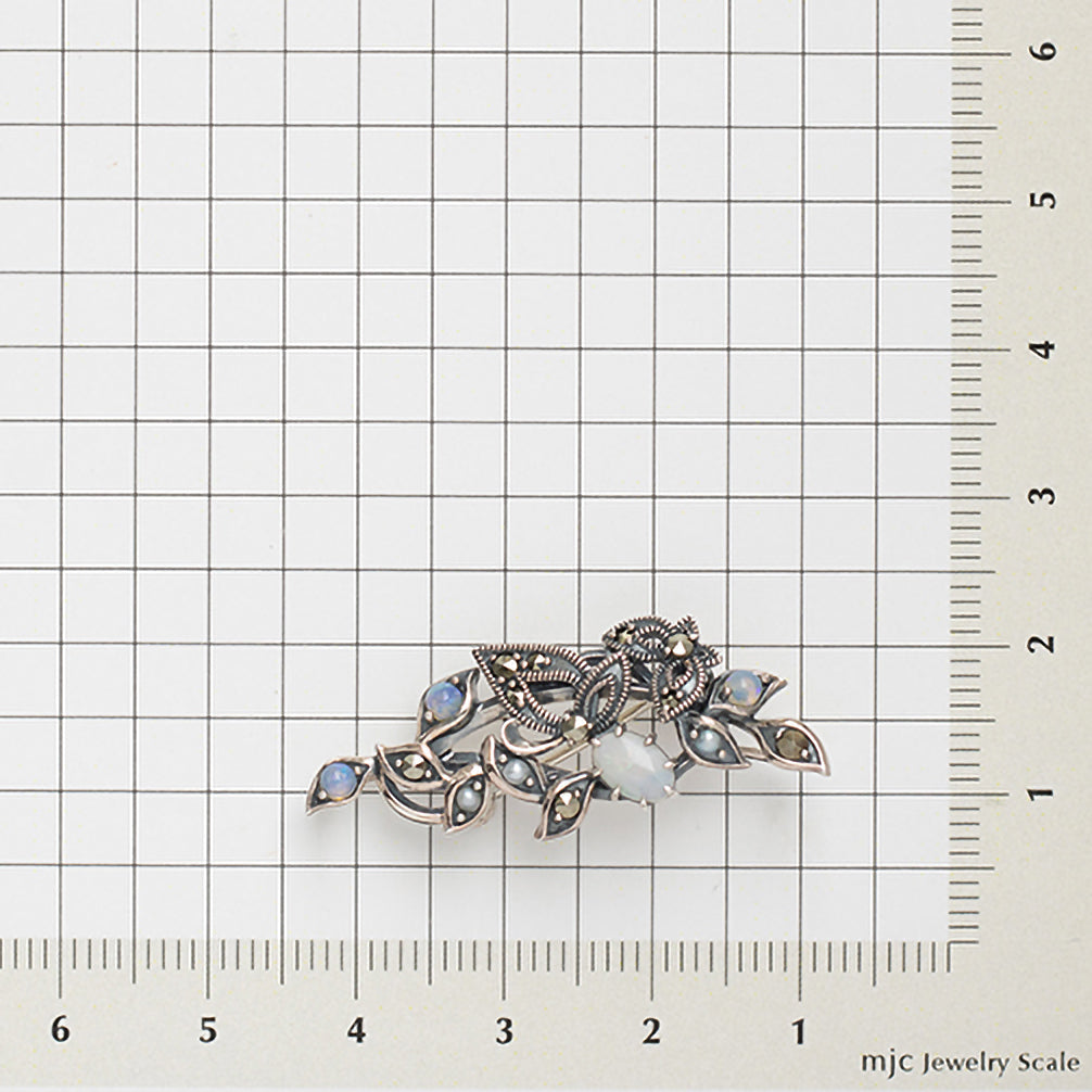 オパール/パール シルバーペンダントトップ(10月誕生石)《23T10261》