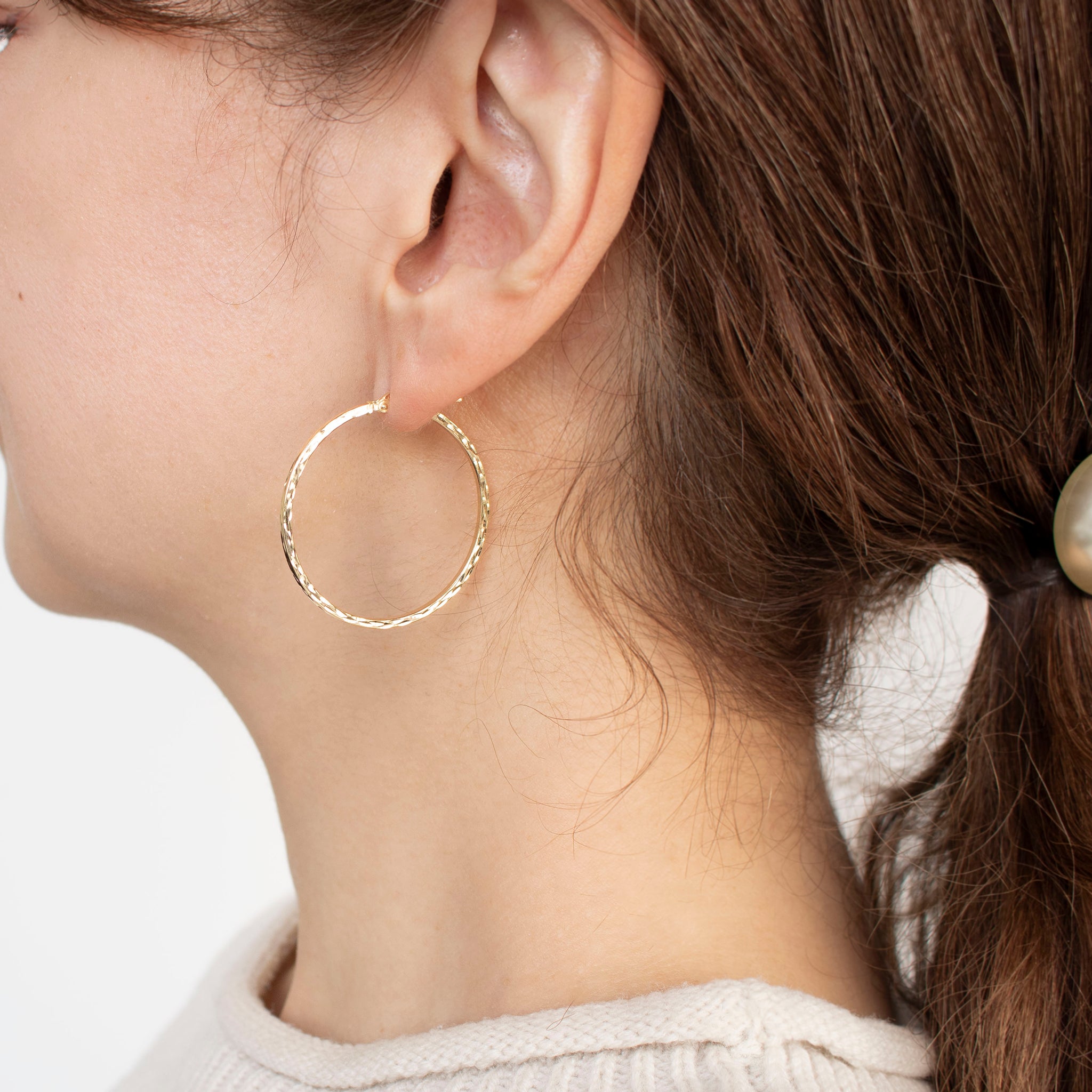 K18ピアス(フープ/イタリア製)《23T10299》